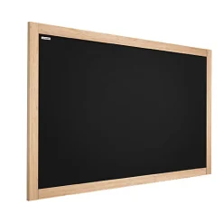 ALLboards Tableau à Craie Noir avec Cadre en Bois Naturel Laqué 120x90cm* Pêle-Mêle Et Pense Bête