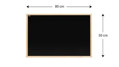 ALLboards Tableau à Craie Noir Magnétique avec Cadre en Bois 80x50cm