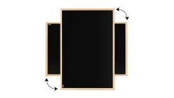 ALLboards Tableau à Craie Noir Magnétique avec Cadre en Bois 80x50cm