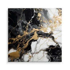 Discount Muralo Tableau Abstraction De Marbre Glamour 90cm x 90cm - Parfait pour décorer votre salon, chambre ou bureau avec un design unique et