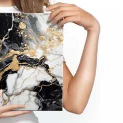 Discount Muralo Tableau Abstraction De Marbre Glamour 90cm x 90cm - Parfait pour décorer votre salon, chambre ou bureau avec un design unique et
