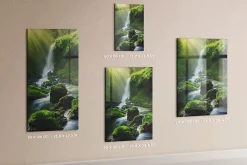 Wallfluent Tableau Aimanté Tulup 60x90 cm Cascade avec rochers En Verre Pour Cuisine