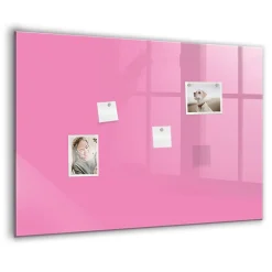 Wallfluent Tableau Aimanté Tulup 100x70 cm Couleur rose En Verre Pour Cuisine* Pêle-Mêle Et Pense Bête