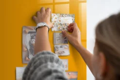 Wallfluent Tableau Aimanté Tulup 90x60 cm Couleur jaune doré D'organisation Mural* Pêle-Mêle Et Pense Bête