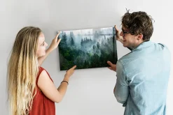 Wallfluent Tableau Aimanté Tulup 60x40 cm Forêt brumeuse En Verre Pour Cuisine* Pêle-Mêle Et Pense Bête