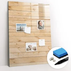 Wallfluent Tableau Aimanté 70x100 cm Tableaux lumineux Marqueur noir En Verre Pour Cuisine* Pêle-Mêle Et Pense Bête