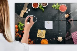 Wallfluent Tableau Aimanté 90x60 cm Accessoires de cuisine Marqueur blanc D'organisation Mural* Pêle-Mêle Et Pense Bête