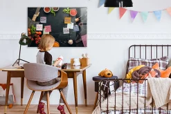 Wallfluent Tableau Aimanté 90x60 cm Accessoires de cuisine Marqueur blanc D'organisation Mural* Pêle-Mêle Et Pense Bête