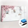 Clearance Wallfluent Tableau Aimanté 120x60 cm Fleurs de printemps Marqueur noir En Verre Pour Cuisine