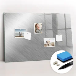 Wallfluent Tableau Aimanté 90x60 cm Mur en métal Marqueur noir En Verre Pour Cuisine* Pêle-Mêle Et Pense Bête