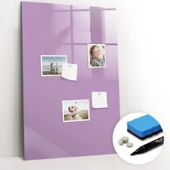 Best Wallfluent Tableau Aimanté 60x90 cm Couleur lilas Marqueur noir D'organisation Mural