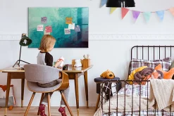 Wallfluent Tableau Aimanté 90x60 cm Profondeur d'abstraction Marqueur blanc D'organisation Mural* Pêle-Mêle Et Pense Bête