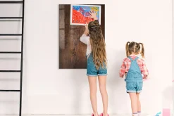 Wallfluent Tableau Aimanté 70x100 cm Bois foncé Marqueur blanc En Verre Pour Cuisine* Pêle-Mêle Et Pense Bête