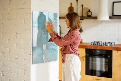 Wallfluent Tableau Aimanté 70x100 cm Marbre décoratif Marqueur noir D'organisation Mural* Pêle-Mêle Et Pense Bête