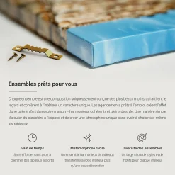 Wallfluent Tableau décoratif sur toile Vues de montagnes abstraites 4 pcs* Tableau Déco