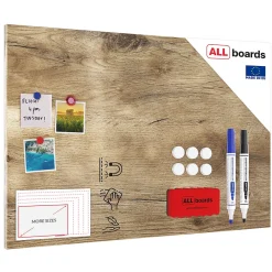 ALLboards Tableau Magnétique en Métal Motif Bois Tronc Cernes de Bois 90x60cm, MetalBoards pour tout type d'Aimants* Pêle-Mêle Et Pense Bête