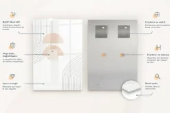 Discount Wallfluent Tableau Magnétique Mural Tulup 60x40 cm Couleur beige Panneau Mémo Décoratif