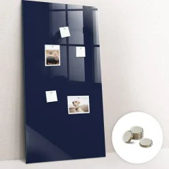 Wallfluent Tableau Magnétique Mural Tulup 70x100 cm Couleur : bleu marine foncé Panneau Mémo Décoratif* Pêle-Mêle Et Pense Bête