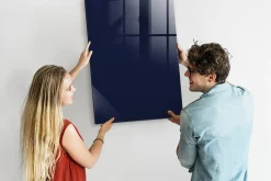 Wallfluent Tableau Magnétique Mural Tulup 70x100 cm Couleur : bleu marine foncé Panneau Mémo Décoratif* Pêle-Mêle Et Pense Bête