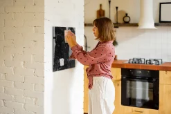 Discount Wallfluent Tableau Magnétique Mural 40x60 cm Marbre foncé Marqueur blanc Panneau Mémo Décoratif