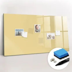 Wallfluent Tableau Magnétique Mural 120x60 cm Couleur crème Marqueur noir Idéal Bureau Et Maison* Pêle-Mêle Et Pense Bête