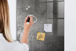 Wallfluent Tableau Magnétique Mural 60x90 cm Métal rayé Marqueur blanc Idéal Bureau Et Maison* Pêle-Mêle Et Pense Bête
