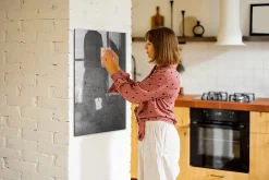 Wallfluent Tableau Magnétique Mural 60x90 cm Métal rayé Marqueur blanc Idéal Bureau Et Maison* Pêle-Mêle Et Pense Bête