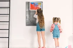 Wallfluent Tableau Magnétique Mural 60x90 cm Métal rayé Marqueur blanc Idéal Bureau Et Maison* Pêle-Mêle Et Pense Bête