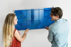 Hot Wallfluent Tableau Magnétique Mural 120x60 cm Plume d'oiseau Marqueur blanc Panneau Mémo Décoratif