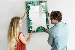 Hot Wallfluent Tableau Magnétique Mural 60x90 cm Cadre monstera Marqueur noir Panneau Mémo Décoratif
