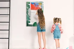 Hot Wallfluent Tableau Magnétique Mural 60x90 cm Cadre monstera Marqueur noir Panneau Mémo Décoratif