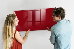 Wallfluent Tableau Magnétique Mural 120x60 cm Couleur rouge Marqueur blanc Panneau Mémo Décoratif* Pêle-Mêle Et Pense Bête