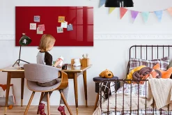 Wallfluent Tableau Magnétique Mural 120x60 cm Couleur rouge Marqueur blanc Panneau Mémo Décoratif* Pêle-Mêle Et Pense Bête