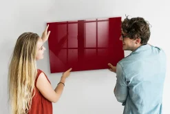 Wallfluent Tableau Magnétique Mural 90x60 cm Couleur bordeaux Marqueur blanc Panneau Mémo Décoratif* Pêle-Mêle Et Pense Bête