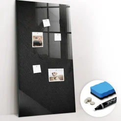 Wallfluent Tableau Magnétique Mural 60x120 cm Rocher sombre Marqueur blanc Idéal Bureau Et Maison* Pêle-Mêle Et Pense Bête