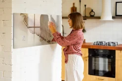 Wallfluent Tableau Magnétique Mural 120x60 cm Marbre doré Marqueur noir Idéal Bureau Et Maison* Pêle-Mêle Et Pense Bête