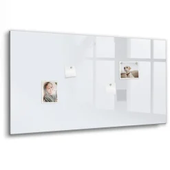Wallfluent Tableau Magnétique Tulup 120x60 cm Couleur : blanc foncé En Verre De Planification* Pêle-Mêle Et Pense Bête