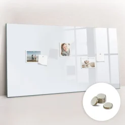 Wallfluent Tableau Magnétique Tulup 120x60 cm Couleur : blanc foncé En Verre De Planification* Pêle-Mêle Et Pense Bête