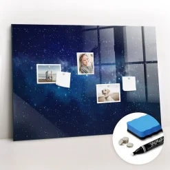 Wallfluent Tableau Magnétique 100x70 cm Étoiles du ciel sombre Marqueur blanc Mémos & Organisation* Pêle-Mêle Et Pense Bête