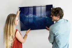 Wallfluent Tableau Magnétique 100x70 cm Étoiles du ciel sombre Marqueur blanc Mémos & Organisation* Pêle-Mêle Et Pense Bête