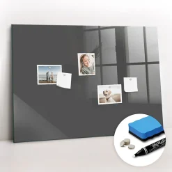 Discount Wallfluent Tableau Magnétique 100x70 cm Couleur grise Marqueur blanc Mémos & Organisation