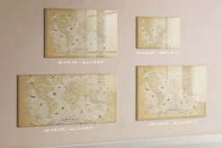 Wallfluent Tableau Magnétique 90x60 cm Carte du monde ancienne Marqueur noir En Verre De Planification* Pêle-Mêle Et Pense Bête