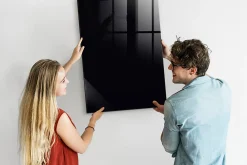 Wallfluent Tableau Magnétique 70x100 cm Couleur noire Marqueur blanc En Verre De Planification* Pêle-Mêle Et Pense Bête