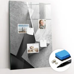 Wallfluent Tableau Magnétique 60x90 cm Abstraction géométrique Marqueur noir Mémos & Organisation* Pêle-Mêle Et Pense Bête
