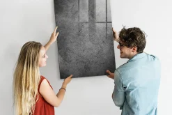 Wallfluent Tableau Magnétique 70x100 cm Béton Marqueur blanc En Verre De Planification* Pêle-Mêle Et Pense Bête