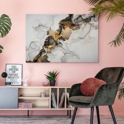 Discount Muralo Tableau MARBRE Abstraktion Motif 120cm x 80cm - Parfait pour décorer votre salon, chambre ou bureau avec un design unique et élég