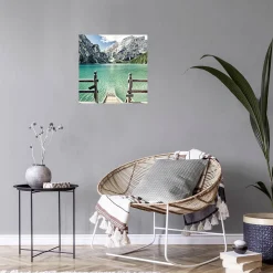 Outlet Ceanothe Tableau sur toile escalier du lac 45x45 cm Fabriqué en France
