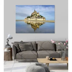Hot Scenolia Tableau toile en kit BAIE DU MONT SAINT MICHEL 180 x 130 cm - Toile textile sans PVC, Made in France par