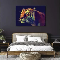New Scenolia Tableau toile en kit GEOMETRIA TIGRIS 140 x 95 cm - Toile textile sans PVC, Made in France par