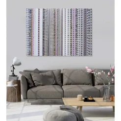 Clearance Scenolia Tableau toile en kit IMMEUBLES R 180 x 130 cm - Toile textile sans PVC, Made in France par